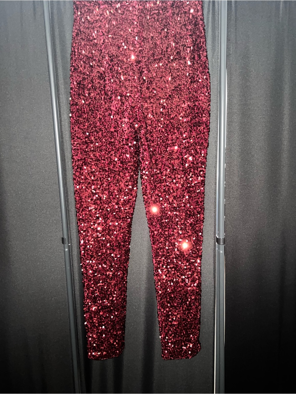 Fashion Nova Strapless Burgundy Sequin Romper Jumpsuit - Picture 9 of 10